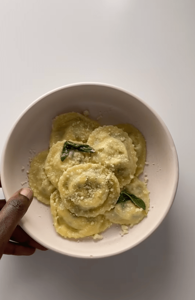 Ricotta and Spinach Ravioli with a Sage Butter&nbsp;Sauce